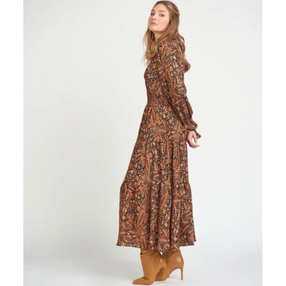 Dex Black Tape Paisley Maxi Boho DressMedium $110 Size Medium NWT